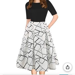 Never worn black and white dress